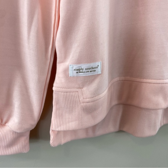 NWT Simply Southern Women’s Light Pink Peach Dog Lover Lettered‎ Sweatshirt Sz M - Picture 4 of 13